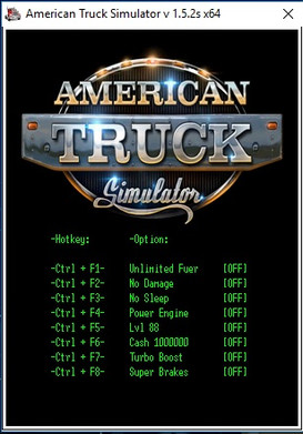 American Truck Simulator: Trainer (+8) [v1.5.2s x64] {LIRW / GHL}