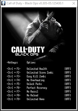 Call of Duty: Black Ops - Trainer (+9) [v.0.305-05.125430.1] {LIRW / GHL}