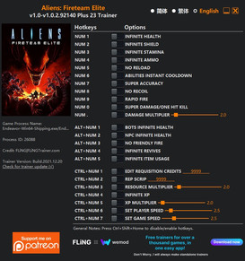 Aliens: Fireteam Elite - Trainer +23 v1.0-v1.0.2.92140 {FLiNG}