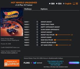 Hot Wheels Unleashed: Trainer +10 v1.0 {FLiNG}
