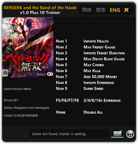 Berserk and the Band of Hawk: Trainer (+10) [1.0] {FLiNG}
