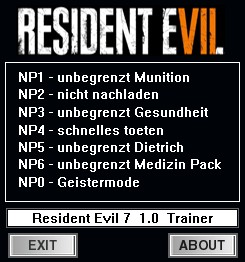 Resident Evil 7: Biohazard - Trainer (+7) [1.01] {dR.oLLe}