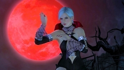 Dead or Alive 5 - girl vampire and red moon