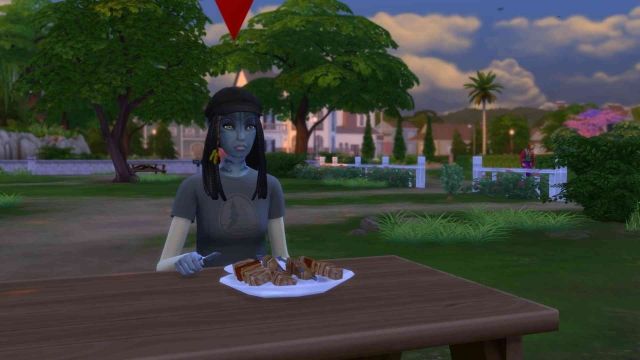 The Sims 4 - the girl is having lunch screenshot