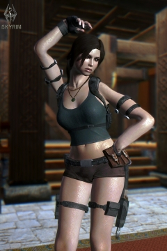 The Elder Scrolls 5: Skyrim - Lara is dancing mod