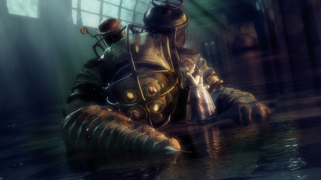 BioShock - screenshot (big daddy & little sister)