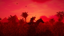 Assassin's Creed: Origins: in oasis in the evening