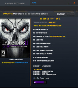 Darksiders 2: Deathinitive Edition - Trainer +13 v1.1 Updated 9.09.2016 {LinGon}