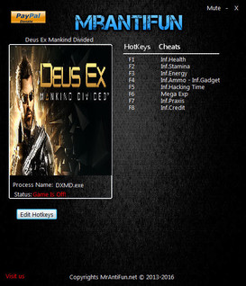 Deus Ex: Mankind Divided - Trainer (+9) [1.17 Build 795.0] {MrAntiFun}