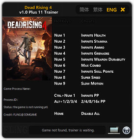 Dead Rising 4: Trainer (+11) [1.0] {FLiNG}