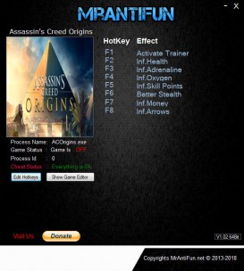 Assassin's Creed: Origins - Trainer +6 v1.51 {MrAntiFun}