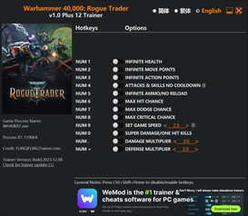 Warhammer 40,000: Rogue Trader - Trainer +12 v1.0 {FLiNG}