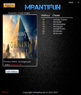 Assassin´s Creed: Origins: Trainer (+6) [1.10] {MrAntiFun}