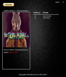 Hotline Miami 2: Wrong Number: Trainer (+2) [07.11.2016] {MrAntiFun}