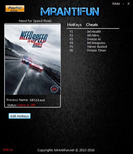 Need for Speed: Rivals: Trainer (+6) [1.4: 64 Bit] {MrAntiFun}