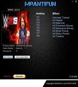 WWE 2k19: Trainer +7 v07.10.2018 {MrAntiFun}