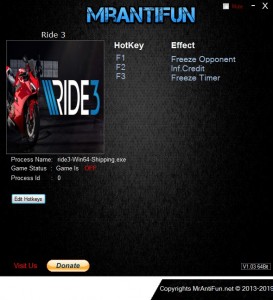 Ride 3: Trainer +3 V14.01.2018 {MrAntiFun}
