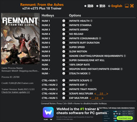 Remnant: From the Ashes - Trainer +18 v214-v275 {FLiNG}