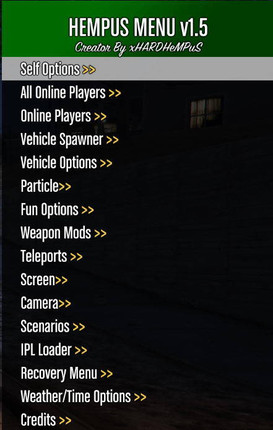 Grand Theft Auto 5 (GTA V): Cheat-Mode (HEMPUS MENU v1.5) [1.35]