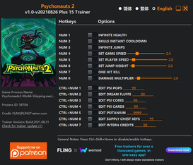 Psychonauts 2: Trainer +15 v1.0-v20210826 {FLiNG}