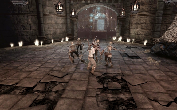 Fable 3 - battle with skeletons screenshot