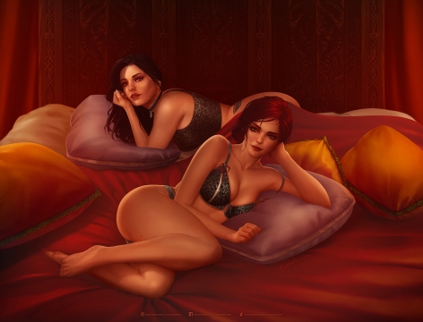 The Witcher 3: Wild Hunt - girls (art)