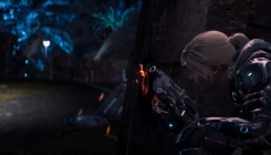 Mass Effect: Andromeda girl with a gun screenshot