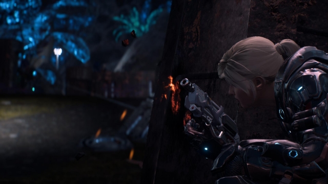 Mass Effect: Andromeda girl with a gun screenshot