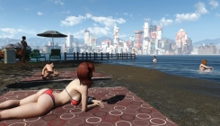 Fallout 4 - sexy girl on the beach screenshot