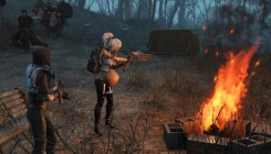 Fallout 4 - pregnant girl with a weapon