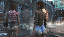 Fallout 4: Two girls in sexy shorts