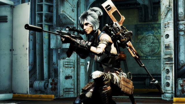 Fallout 4 - girl with a rifle screenshot