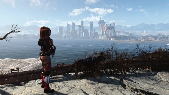 Fallout 4 - a girl with a dog screenshot