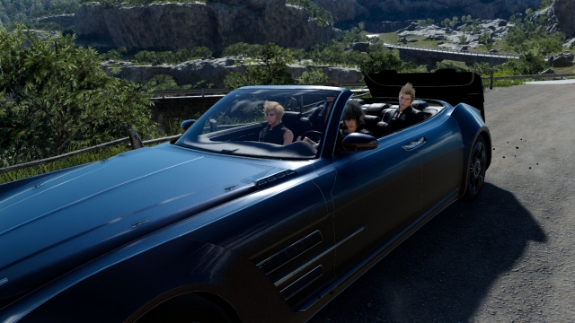 Final Fantasy 15 - in a car screenshot (4K)